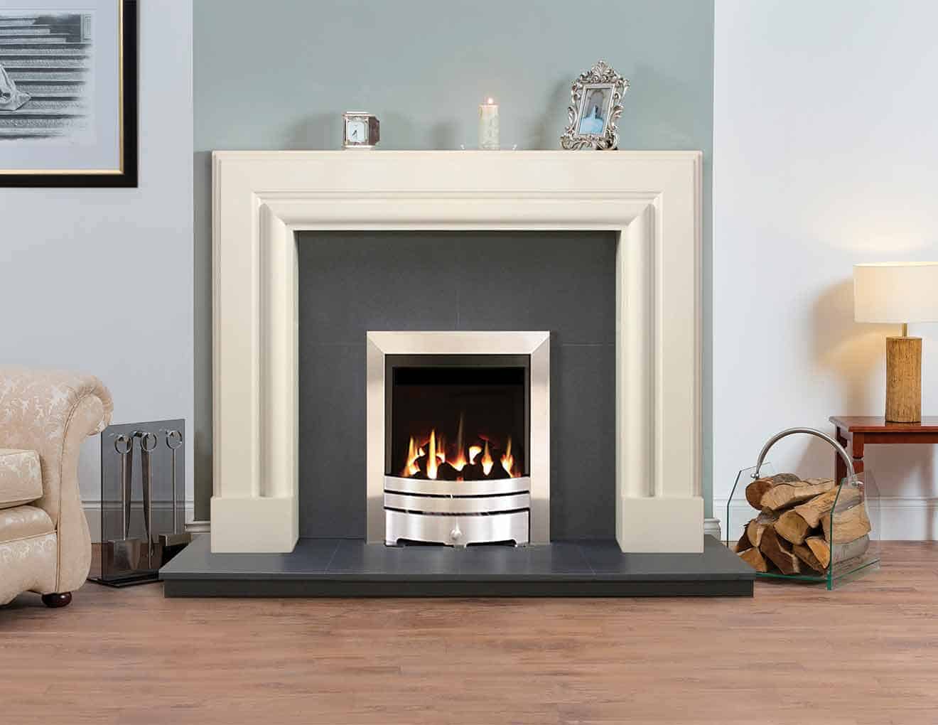 52" Monart Ivory Pearl Fireplace