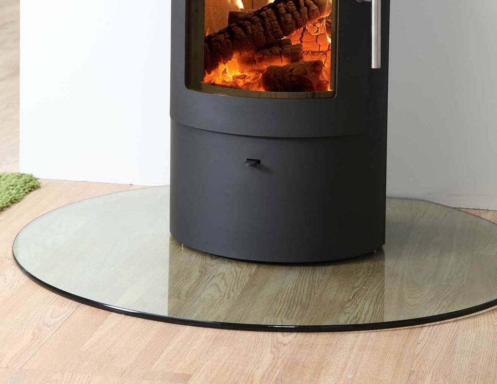 Smoked Glass Hearth Semi Circle 1100 x 950mm