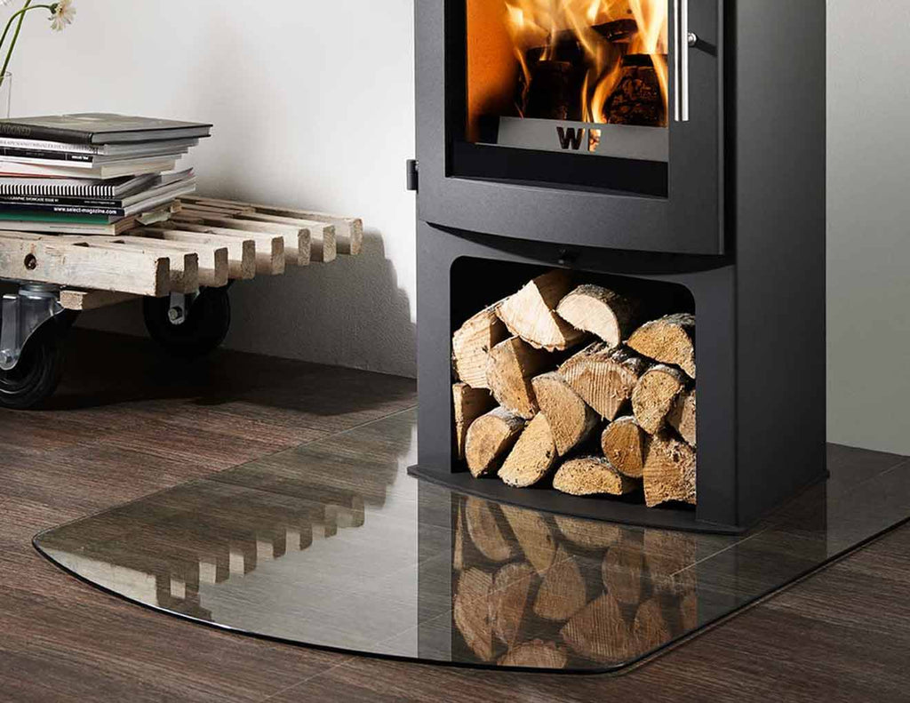 Smoked Glass Hearth Truncated 1100 x 850mm