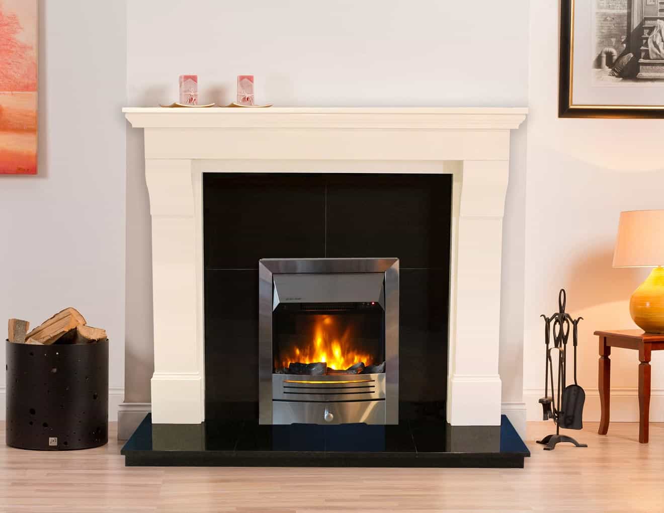 54" Cambria  Ivory Pearl Fireplace