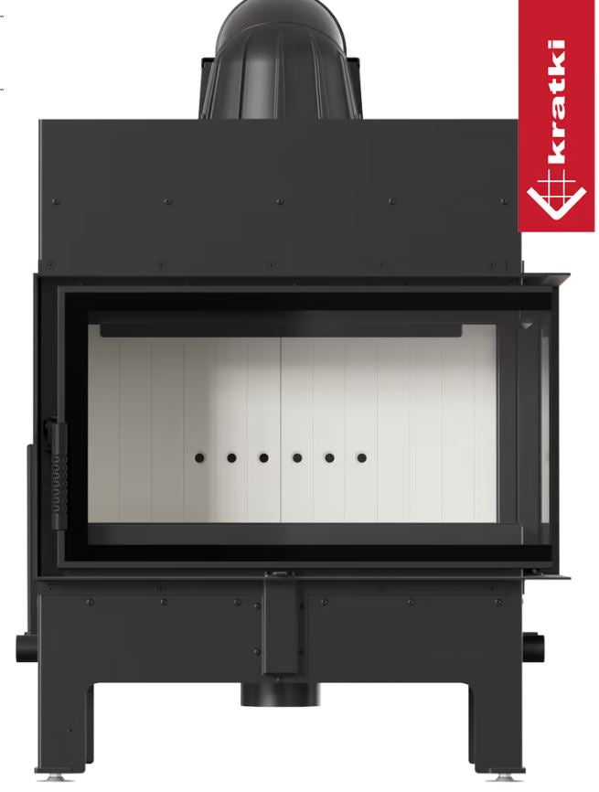 Steel fireplace FLOKI S right 8 kW Ø 160