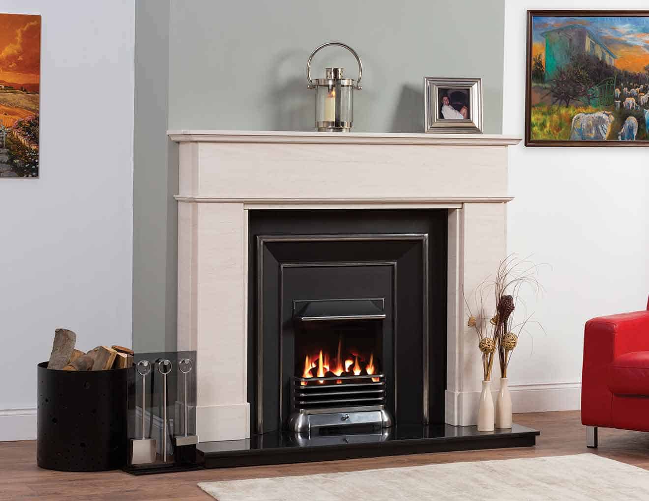 54" Nimes  Ivory Pearl Fireplace