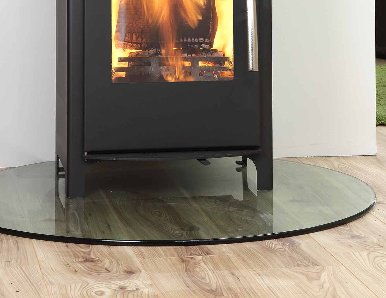 Smoked Glass Hearth Semi Circle 1100 x 950mm