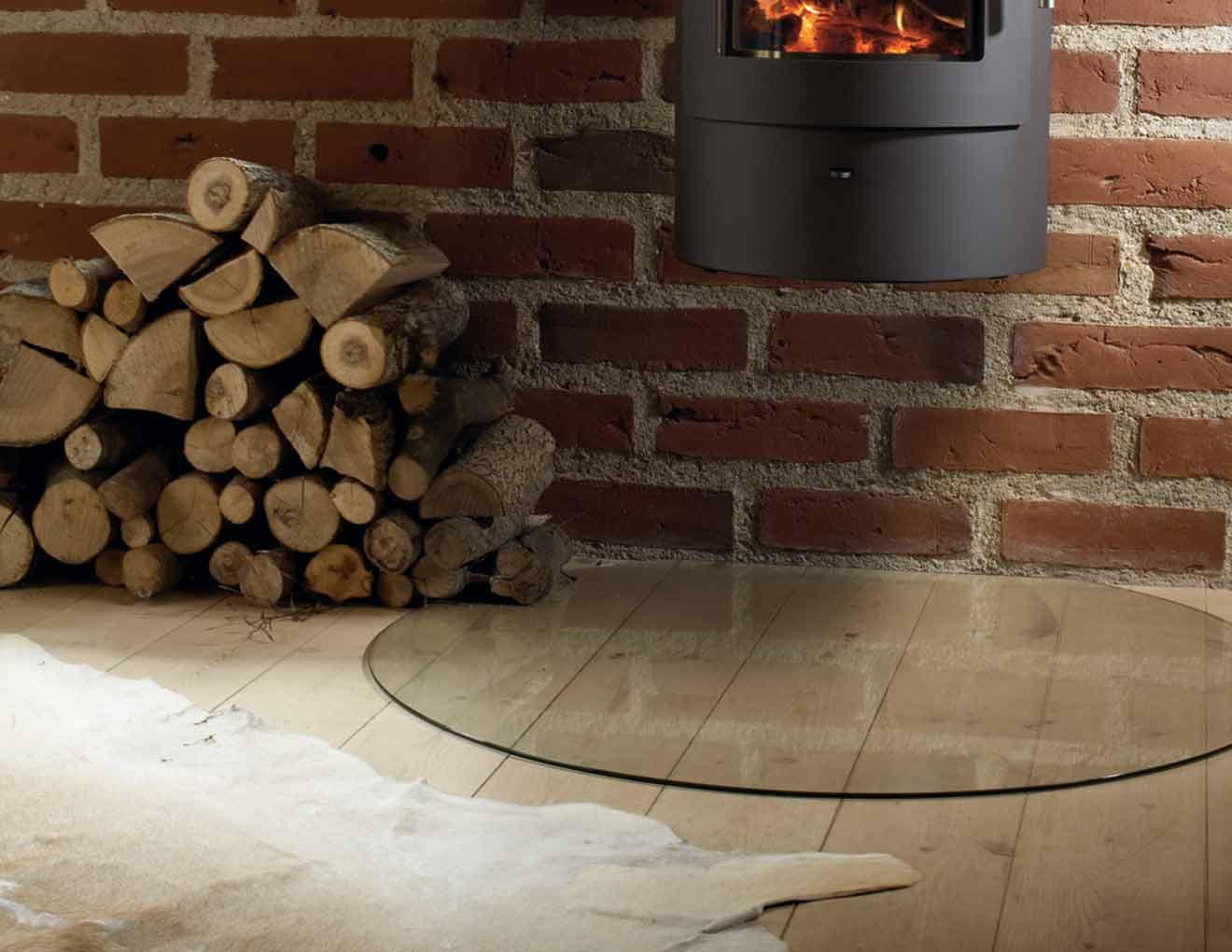 Smoked Glass Hearth Semi Circle 1100 x 950mm