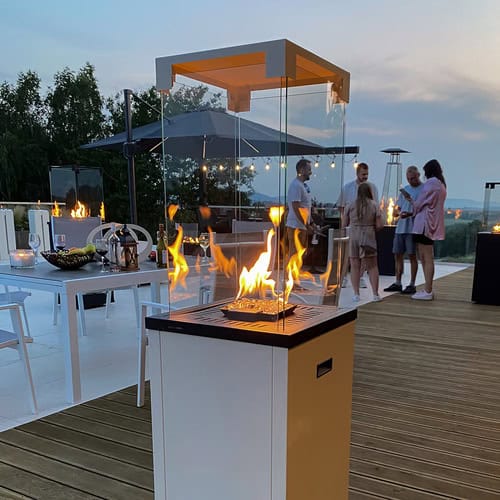 Kratki Patio Light Gas Heater White