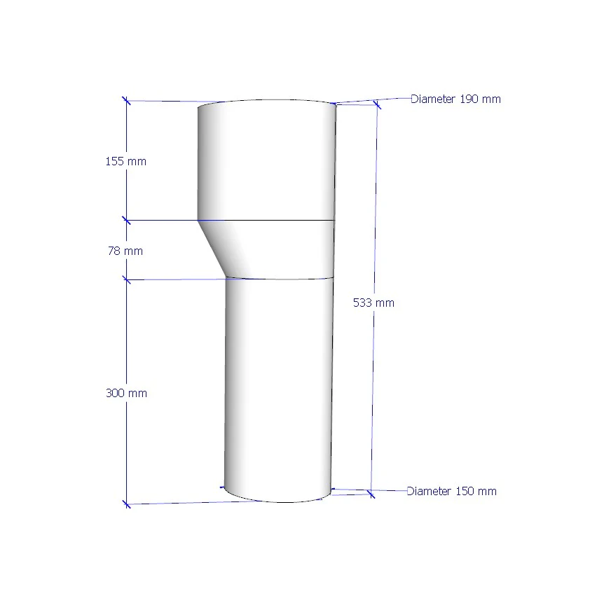 Flue Adaptor INT. CLAY ADAPTER OFFSET 8-6