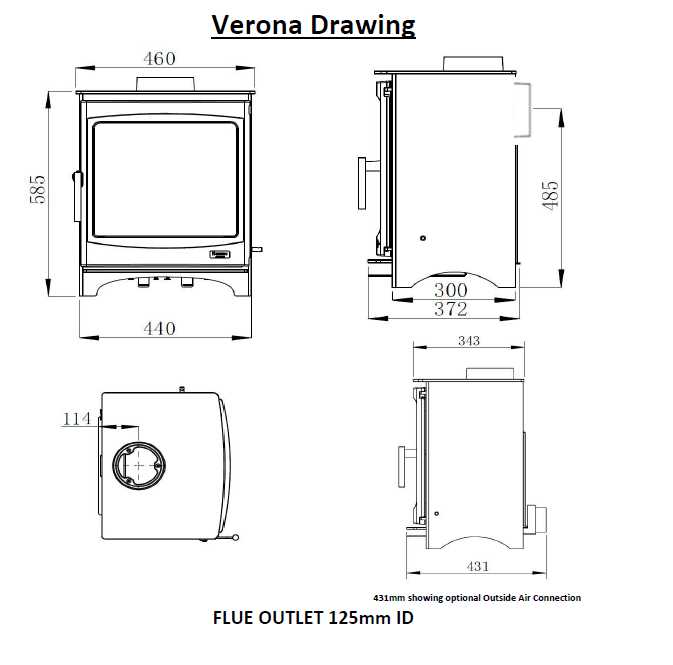 Hamco Verona 8kw Multi Fuel Stove
