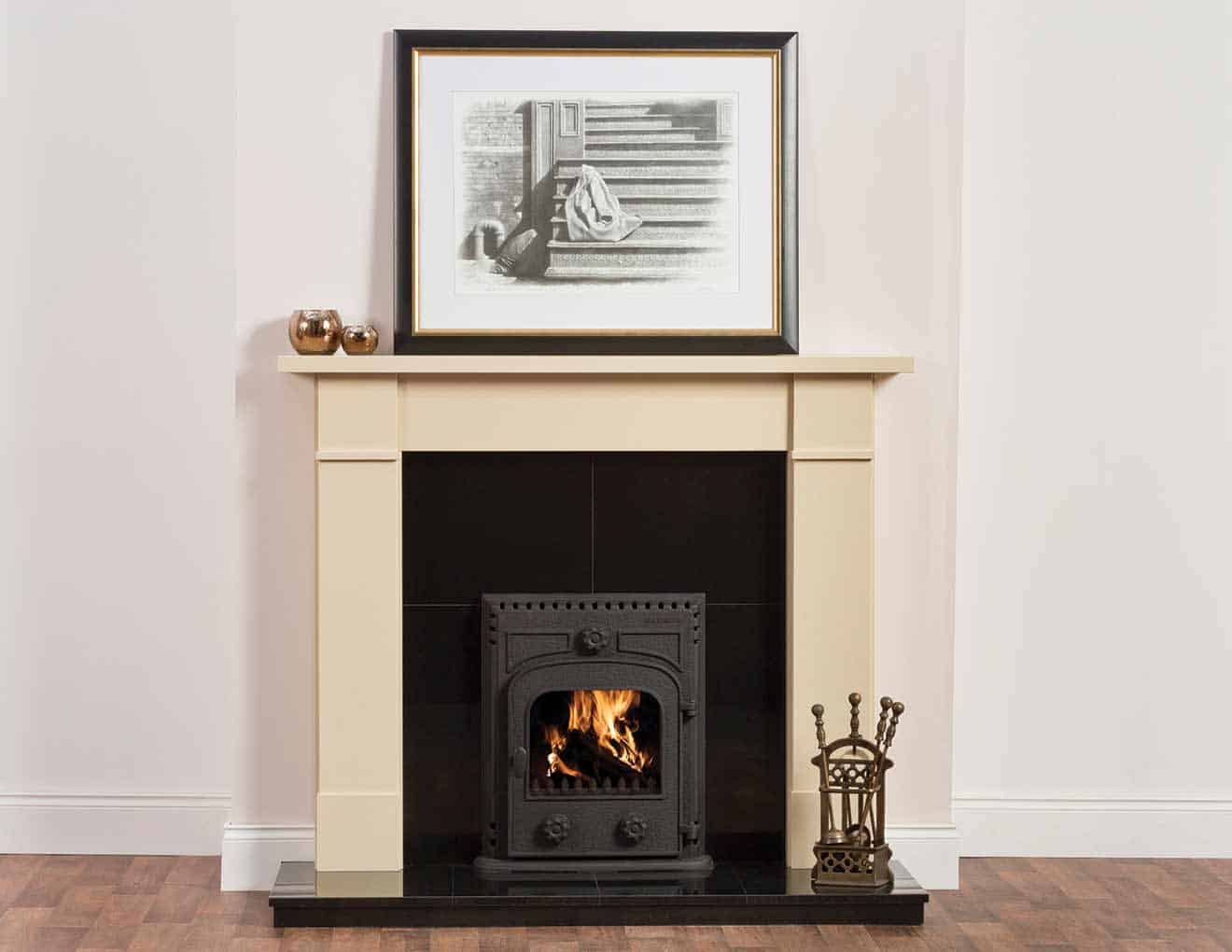 54" Helsinki  Ivory Pearl Fireplace