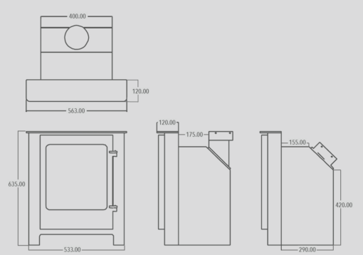Town and Country  Rosedale Inset Smoke Control Eco (Flat Door)