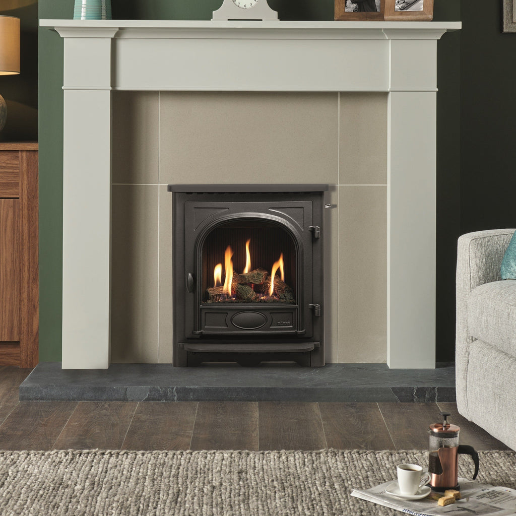 unlist Gazco Logic HE Arts BRASS, LPG, Fully Sequential Remote Control Log Effect Conventional Flue