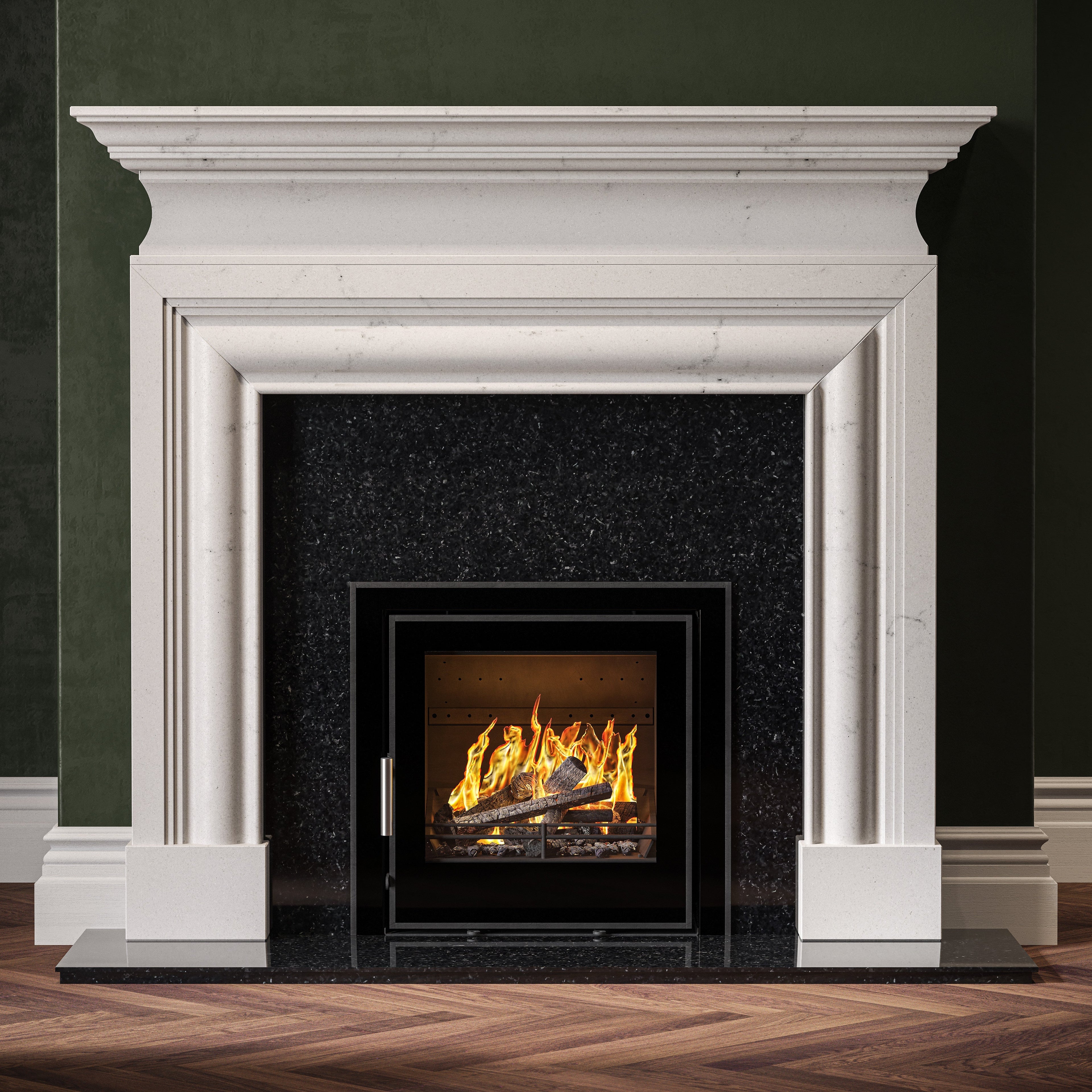 Wallace Naples White Honed Carrara Fireplace