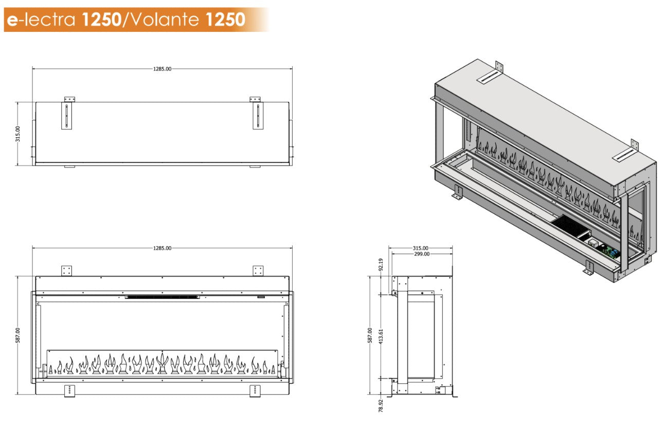 EVONIC E-LECTRA 1250 Electric Fire