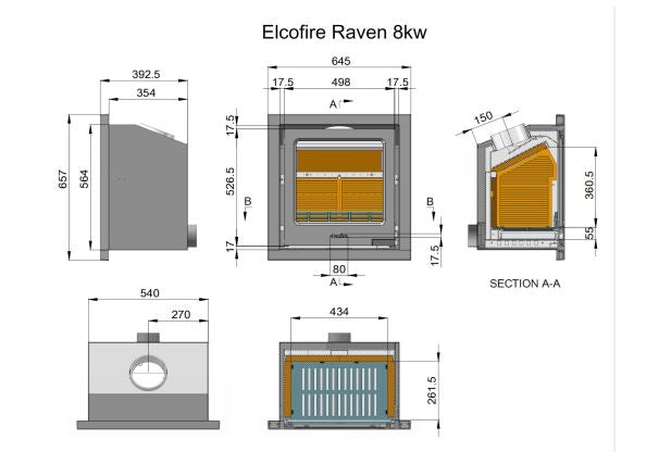 Elcofire Raven 8kw Cassette Stove