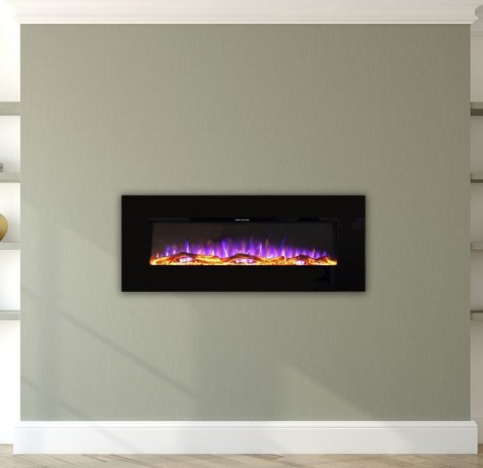 Ezee Glow 50" Zara Black Wall Mounted Electric Fire