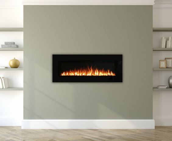 Ezee Glow 50" Zara Black Wall Mounted Electric Fire