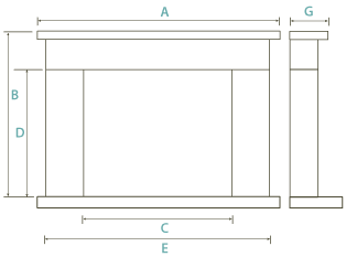 44" Dublin Corbel  Perla White Fireplace