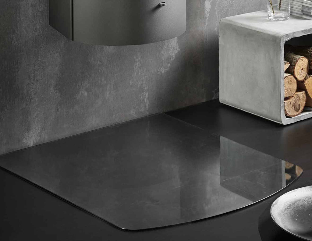 Smoked Glass Hearth Truncated 1100 x 850mm