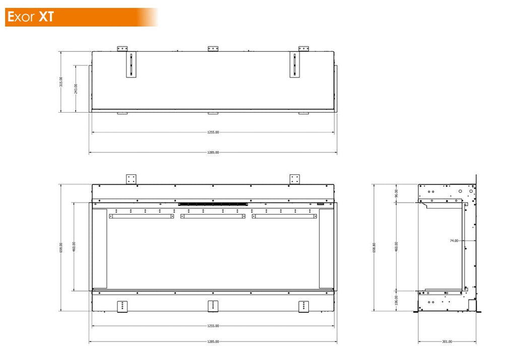 Evonic Halo 1250 Xt / Exor Xt Built In Electric Fire