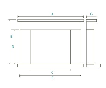 54" Kelso  Perla White Fireplace