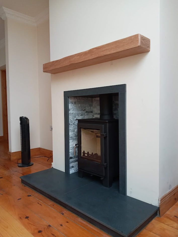 Honed Black Granite Tee Shape Hearth (2 Piece Boxed & Filled)