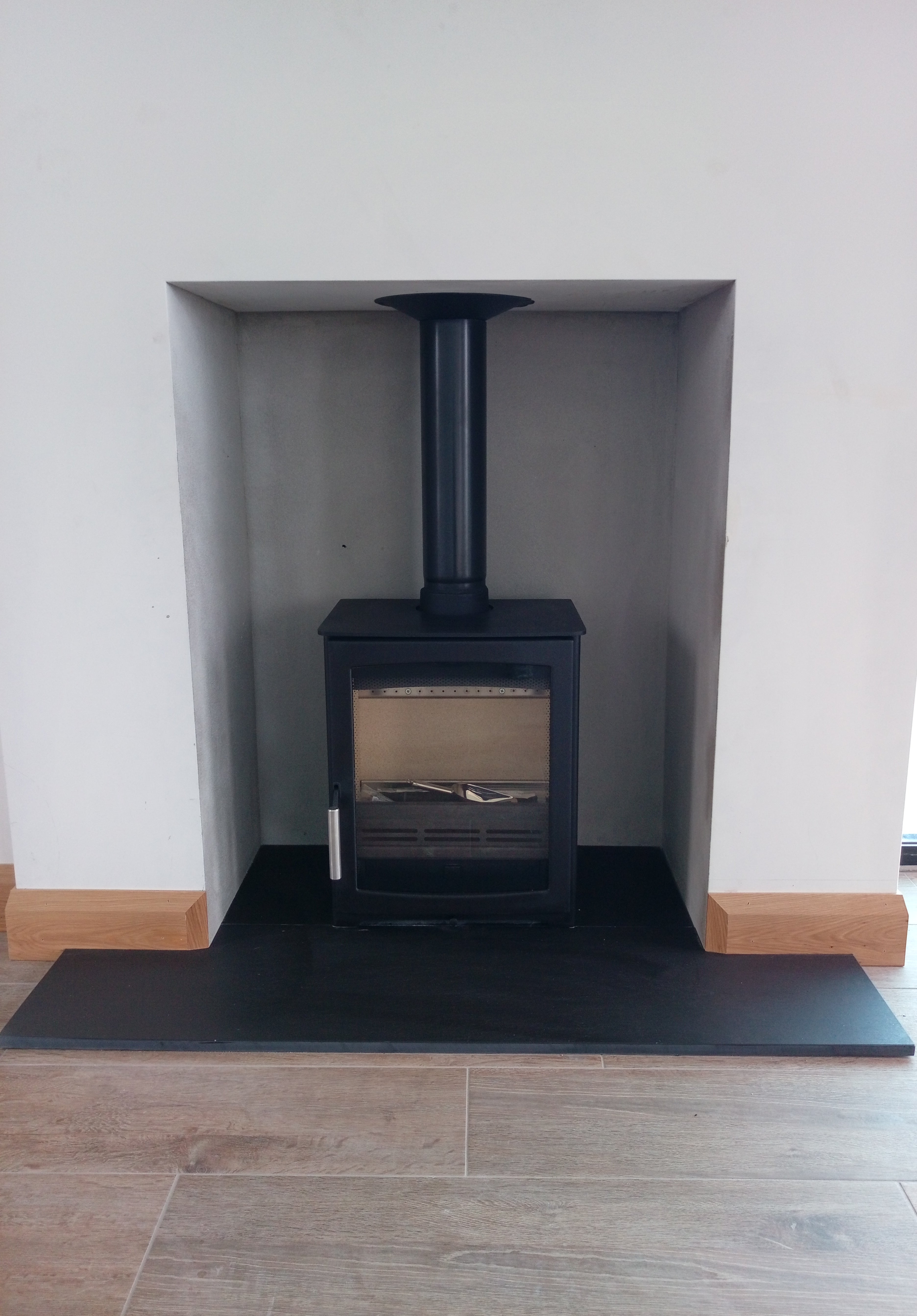 Polished Black Granite Tee Shape Stove Hearth 20mm (2 Piece)