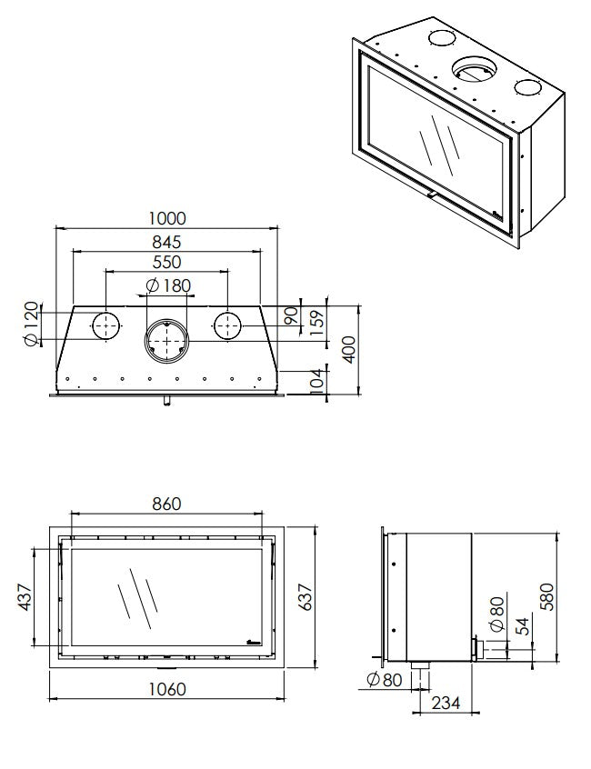 Dik Geurts Instyle 1000 Wood Burning Cassette Stove