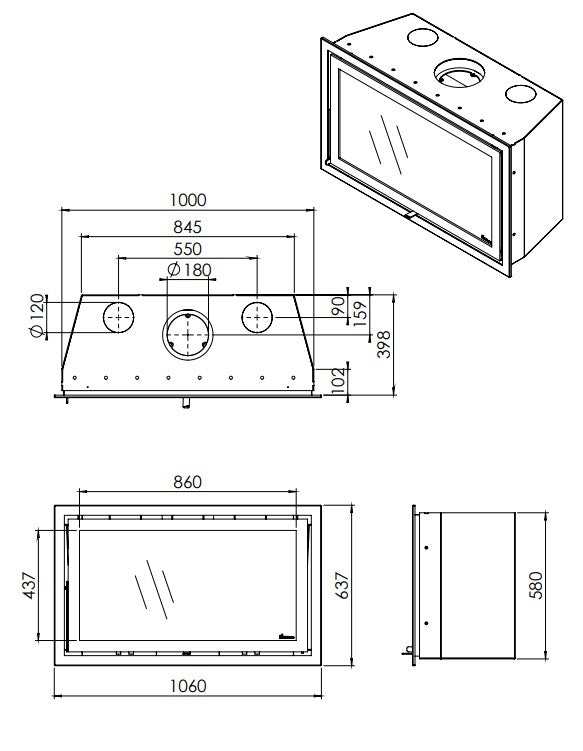 Dik Geurts Instyle 1000 Wood Burning Cassette Stove