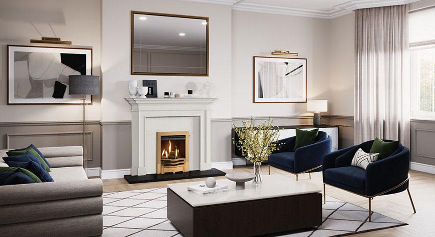 Logic HE Wave, Natural Gas Fire with Coals, Conventional Flue