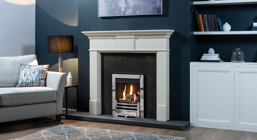 Gazco Logic He Arts Natural Gas Fire with Coals, Conventional Flue