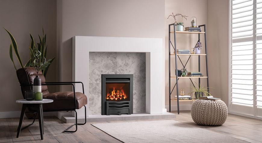 Gazco Logic HE Wave, Natural Gas Fire with Logs, Conventional Flue
