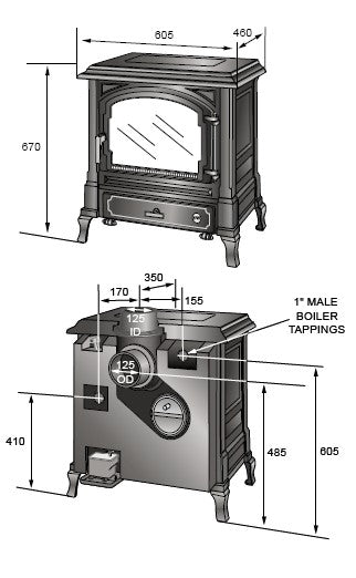 Nestor Martin Harmony 1 Oil Stoves Satin Black 9kw