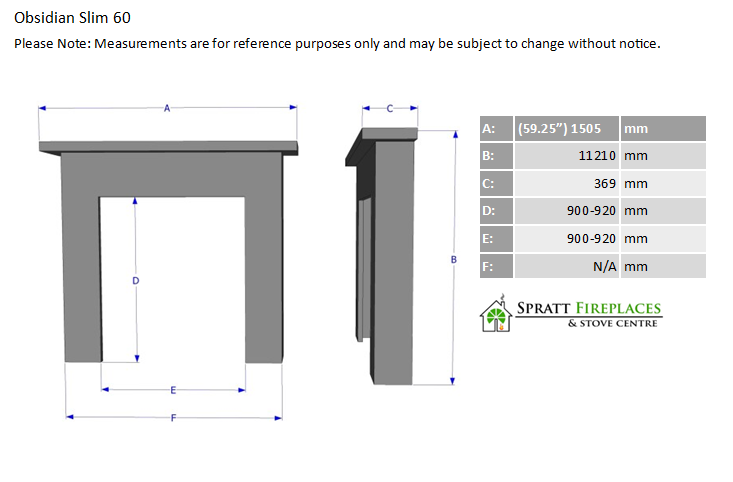 Obsidian Slim Honed Polar White Fireplace