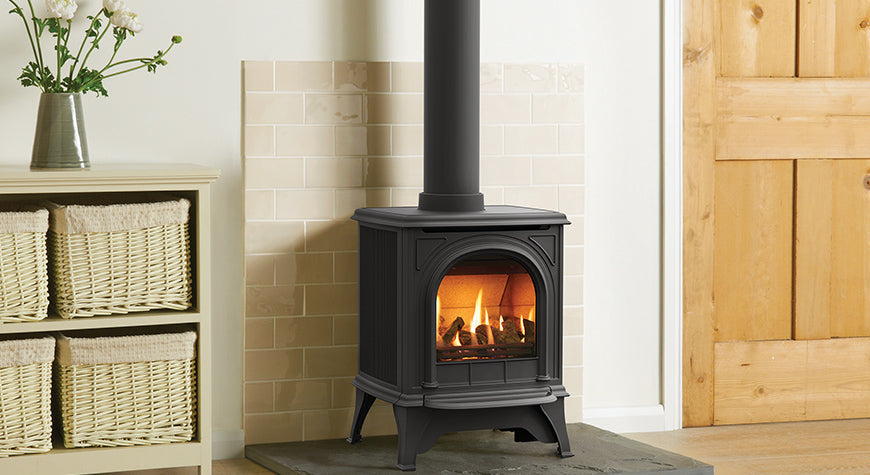 Gazco  Huntingdon 20, Conventional Flue, Clear Door, Logs