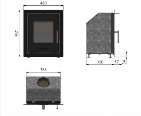 Morso  S81-90 4 Sided Black Trim