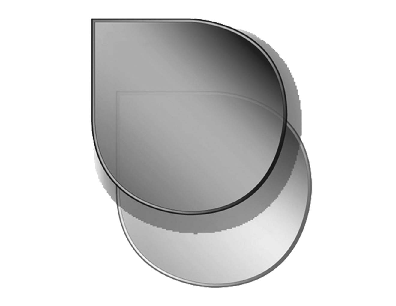 Smoked Glass Hearth Teardrop 1100 x 1100