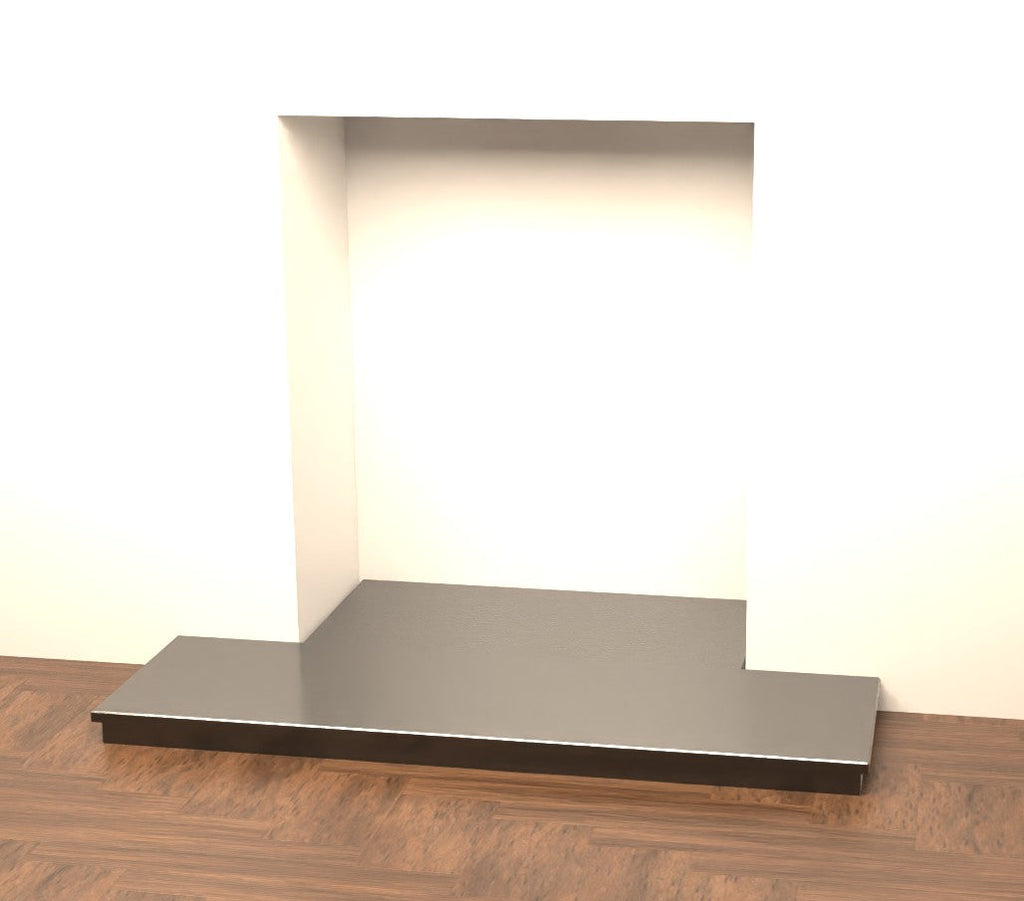 Honed Black Granite Tee Shape Stove Hearth 20mm (2 Piece)
