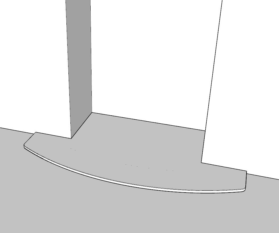 Custom Polished Black Granite Curved Hearth (2 Piece)