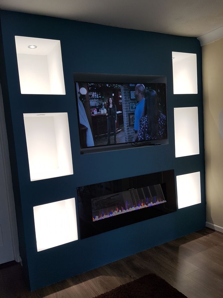 Ezee Glow 50" Zara Black Wall Mounted Electric Fire