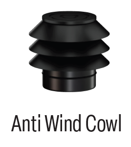 Solinox 150 Twin Wall Black ANTI-WIND COWL