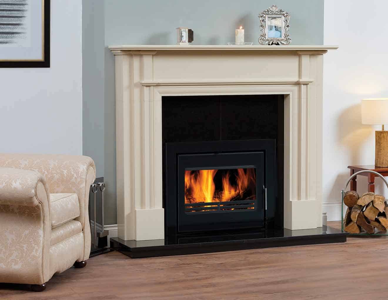 60" Lyon  Ivory Pearl Fireplace