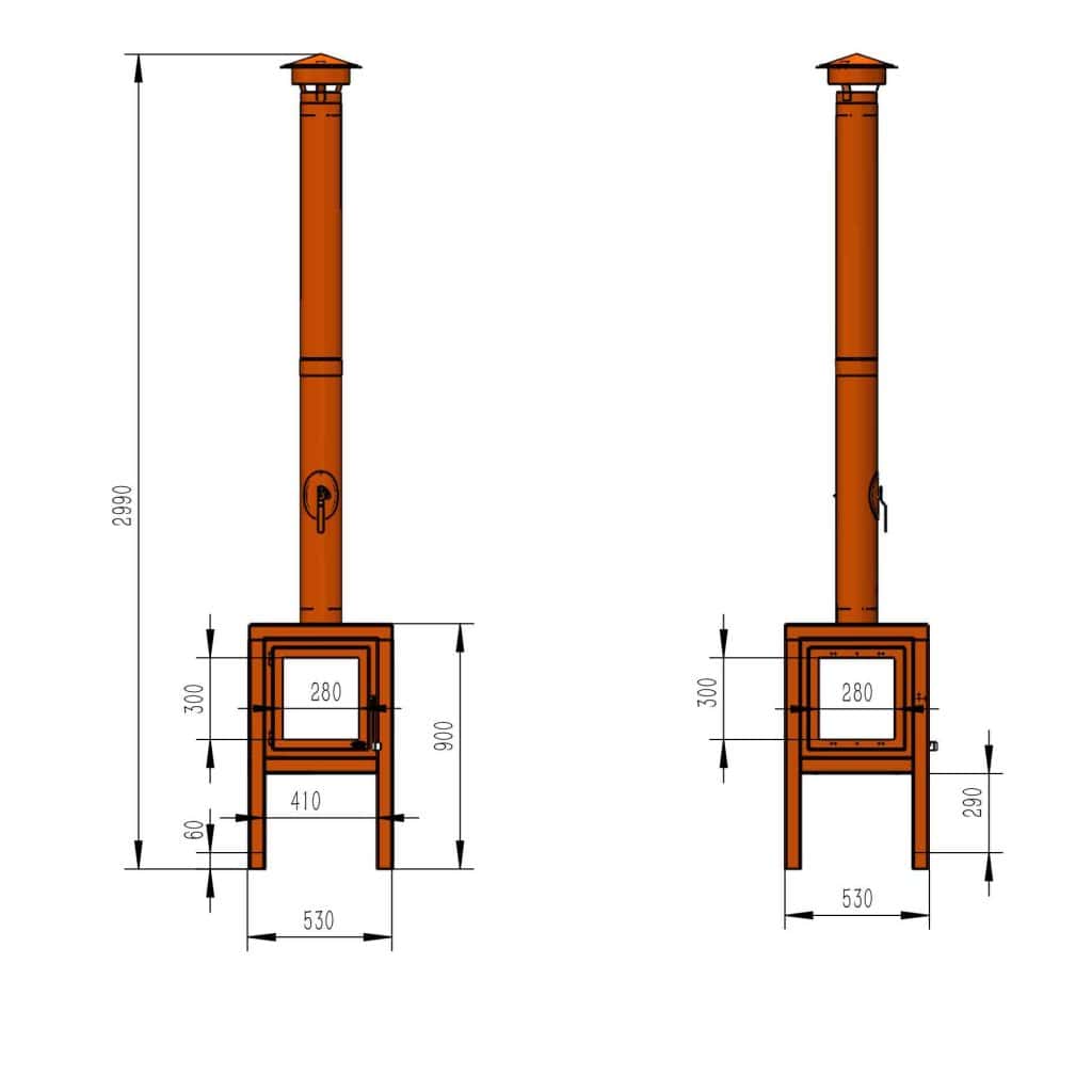 Thor D12 outdoor stove w Legs *w/ Pipe Set