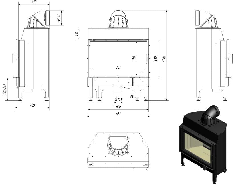 Kratki Nadia 12 Cassette Stove