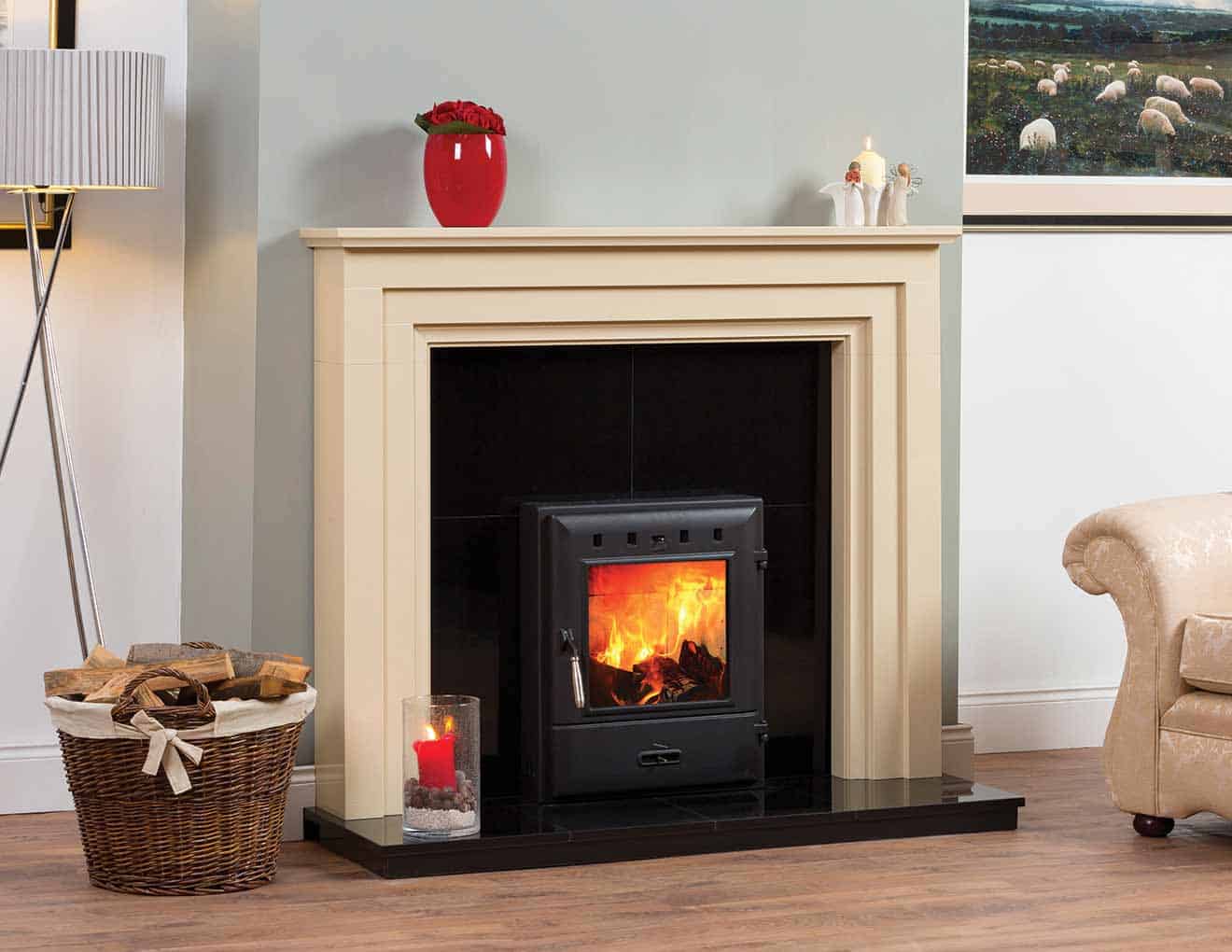 54" Clermont  Ivory Pearl Fireplace