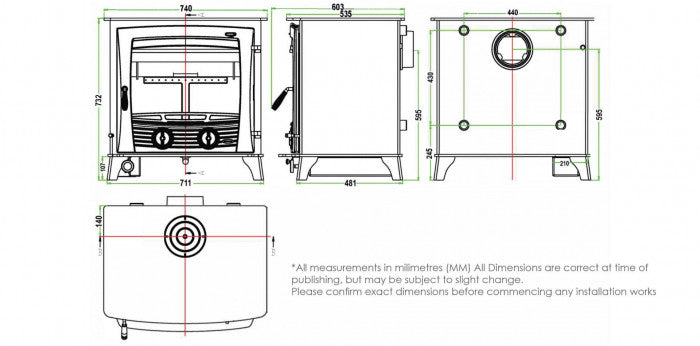 Henley Druid 30kW Matt Black Boiler Stove