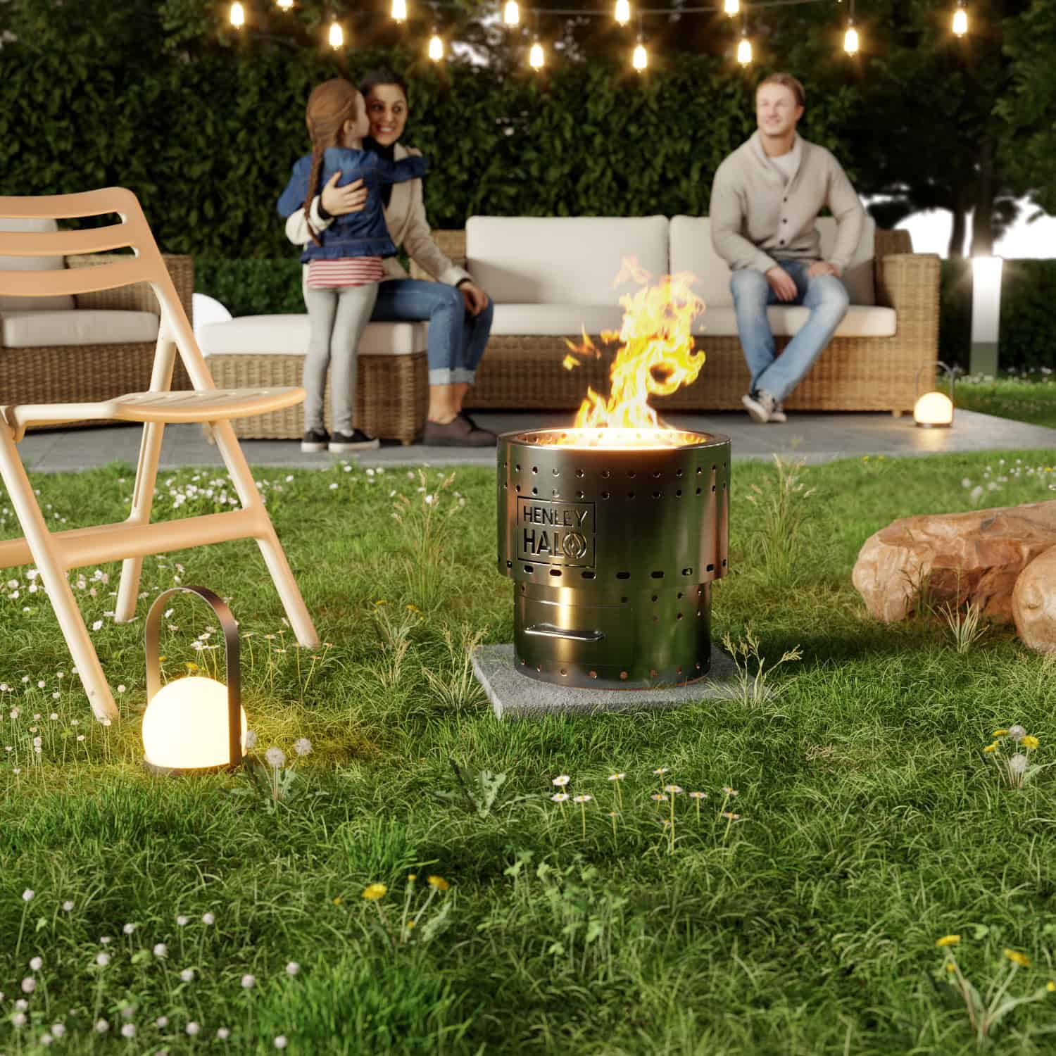 Fire Pit Henley Halo Silver 35cm x 35cm