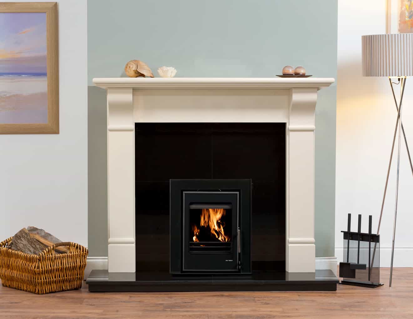 54" Napoli  Ivory Pearl Fireplace