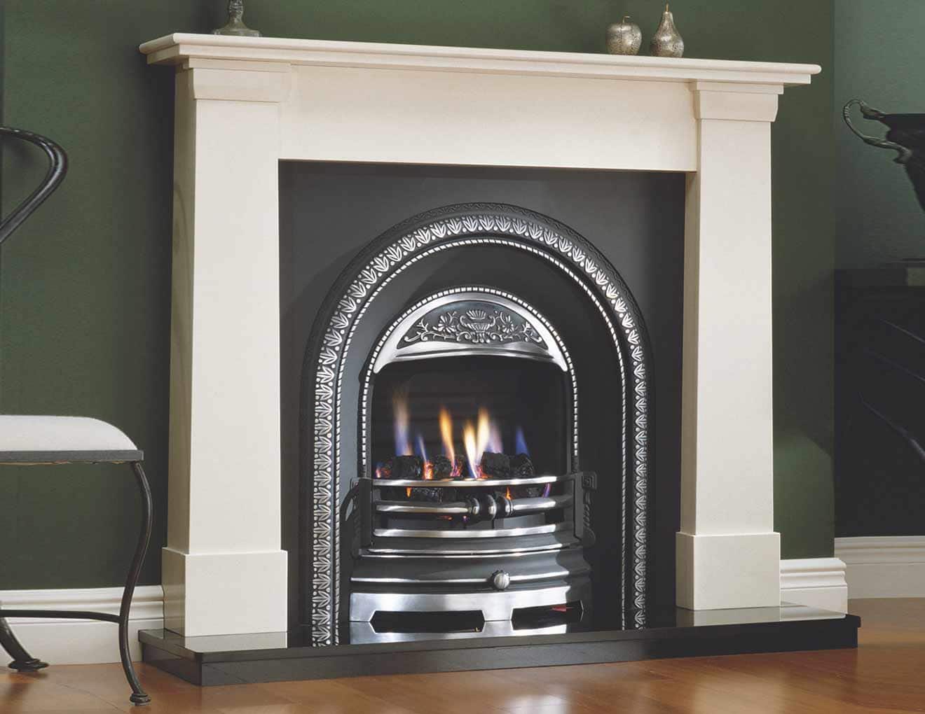 60" Oslo  Ivory Pearl Fireplace