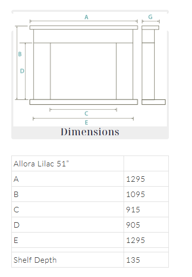Allora Mantel Lilac Marble 51" Veined Marble Surround