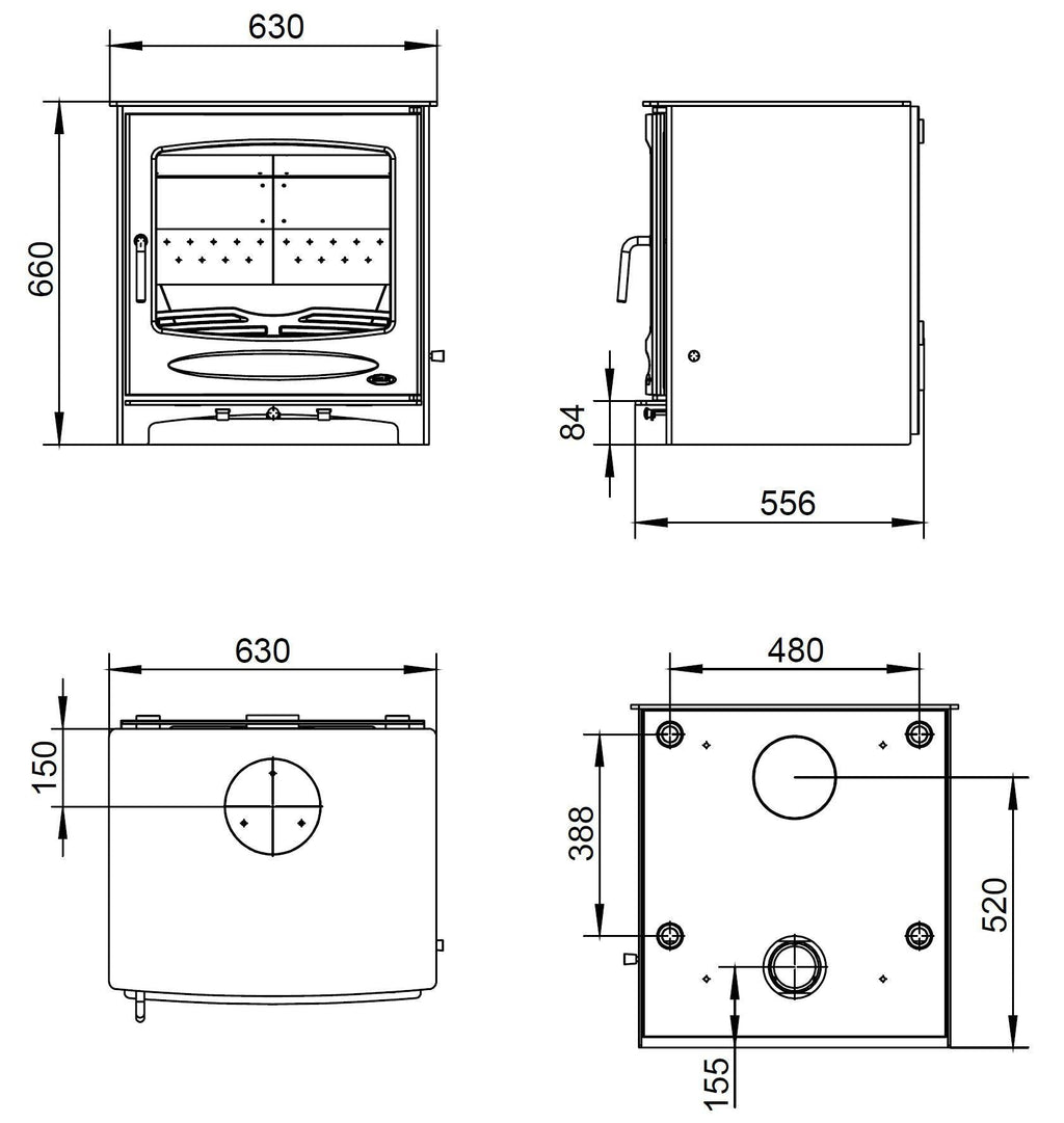 Henley Sherwood 21kW Matt Black (Eco) Boiler Stove