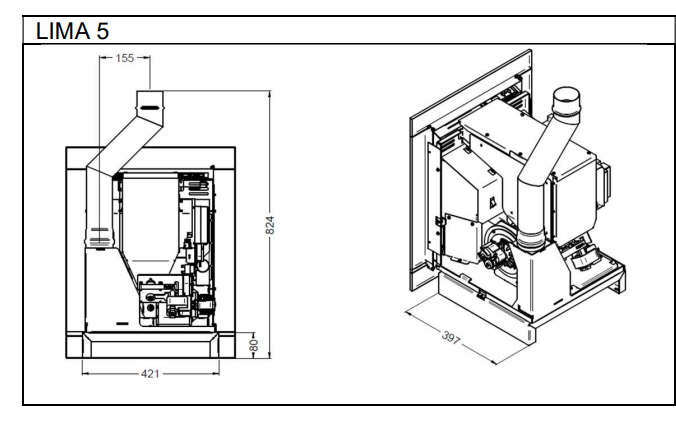 Elcofire Lima 5/7 Top Flue Kit